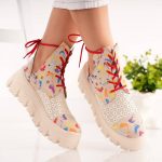 Bocanci Hirst din piele naturala cu detalii laterale si siret - imagine 4