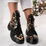 Bocanci Wild Cat cu siret si detalii perforate din piele naturala - imagine 3