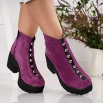 Ghete Felicita mov cu detalii argintii - imagine 2