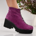 Ghete Felicita mov cu detalii argintii - imagine 4