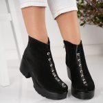 Ghete Felicita negre cu detalii argintii - imagine 2