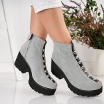 Ghete Felicita gri cu detalii argintii - imagine 3