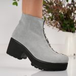 Ghete Felicita gri cu detalii argintii - imagine 2