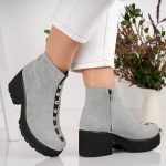 Ghete Felicita gri cu detalii argintii - imagine 4