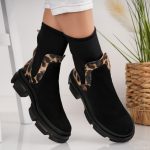 Ghete Wild Card cu detalii animal print - imagine 4