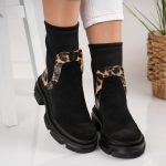 Ghete Wild Card cu detalii animal print - imagine 3