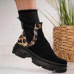 Ghete Wild Card cu detalii animal print - imagine 2