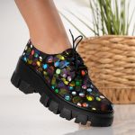 Pantofi Chic Mosaic cu siret - imagine 2