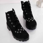 Bocanci de dama Bella din piele naturala cu perforatii