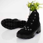 Bocanci de dama Bella din piele naturala cu perforatii - imagine 3