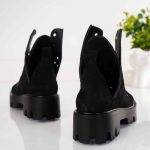 Bocanci de dama Bella din piele naturala cu perforatii - imagine 2