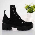 Bocanci de dama Bella din piele naturala cu perforatii - imagine 4