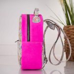 Rucsac de dama din piele naturala Fun Pink - imagine 4