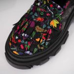 Mocasini de dama din piele naturala Dark Floral - imagine 8