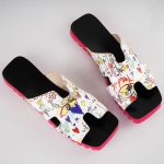 Papuci de piele Doodle cu talpa groasa - imagine 2