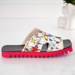 Papuci de piele Doodle cu talpa groasa - imagine 3