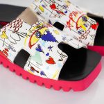 Papuci de piele Doodle cu talpa groasa - imagine 4