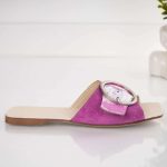 Papuci de piele Serpenti cu accesoriu rotund - imagine 6