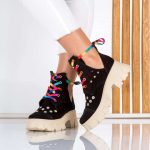 Bocanci de piele Rainbow cu detalii perforate - imagine 3