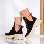 Bocanci de piele Rainbow cu detalii perforate - imagine 2