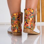 Ghete de dama din piele naturala Galatea cu detalii decupate - imagine 2