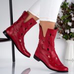 Ghete de dama din piele naturala Laurea cu detalii decupate - imagine 6