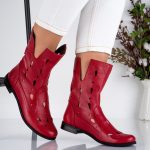 Ghete de dama din piele naturala Laurea cu detalii decupate - imagine 5