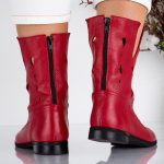 Ghete de dama din piele naturala Laurea cu detalii decupate - imagine 2