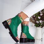 Ghete de dama din piele naturala Monet cu detalii decupate