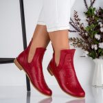 Ghete de dama din piele naturala Elida cu detalii decupate - imagine 3