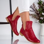 Ghete de dama din piele naturala Elida cu detalii decupate - imagine 2