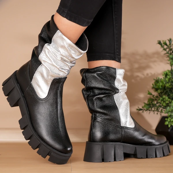 Ghete piele naturală Black and White 1 Ghete piele naturală Black and White 1