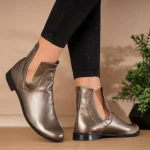 Ghete piele naturală Metallic Grey 1