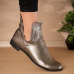 Ghete piele naturală Metallic Grey