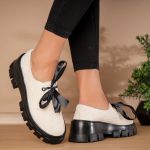 Pantofi Casual Piele Naturala Intoarsa Crem1