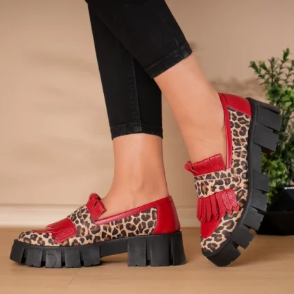 Pantofi casual piele naturală Animal Print 3