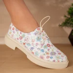 Pantofi casual piele naturală Flowers