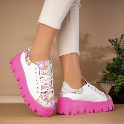 Pantofi casual piele naturală Pink Madala 1