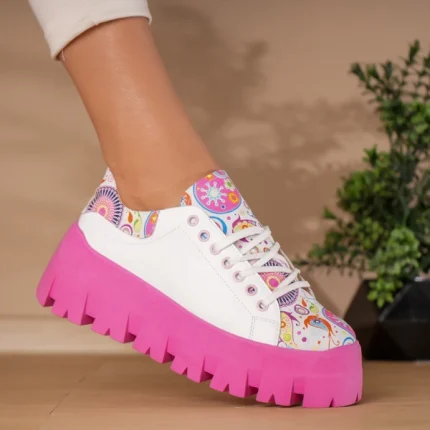 Pantofi casual piele naturală Pink Madala