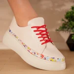 Pantofi casual piele naturală Red Details