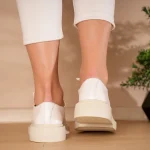 Pantofi casual piele naturală Simple White 2