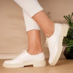 Pantofi casual piele naturală Simple White 3