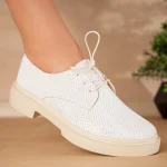 Pantofi casual piele naturală White Pattern