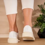 Pantofi casual piele naturală White Pattern 2