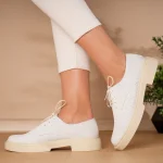 Pantofi casual piele naturală White Pattern 3