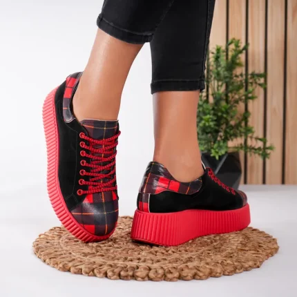 Pantofi piele naturală Black and Red 3
