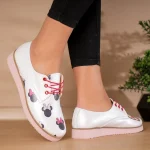 Pantofi piele naturală alb perlat Minnie 1