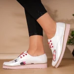Pantofi piele naturală alb perlat Minnie 3