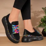 pantofi casual piele naturală Rainbow negru 1