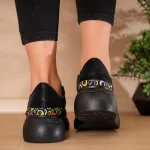 pantofi casual piele naturală Rainbow negru 2